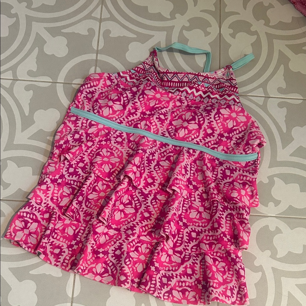 Pink Patterned swim Top